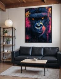 Décoration murale gorille de qualité supérieure sur châssis
