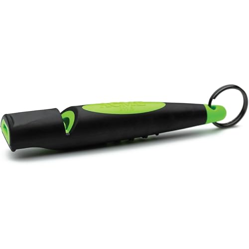 ACME Alpha 211.5 Professional Dog Training Whistle with Enhanced Ergonomic Grip. BPA-Free Plastic. 110 dBA. Long Range. Standardized Frequency. Weatherproof. Made in the UK (Black on Day Glow Green)