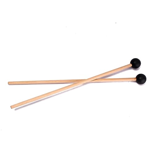 Par de baquetas de madera con cabeza de goma para batería miniatura 6