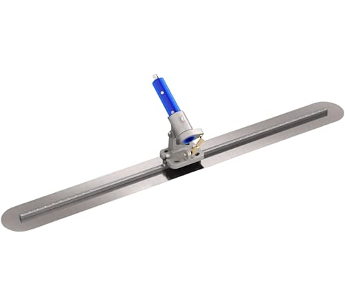 Bon Spring Steel Fresno Trowel 48 in. x 5 in. Round End Concrete Finishing Blade with Rock n Roll Adjustable Bracket, Universal Mounting System for Large Flatwork