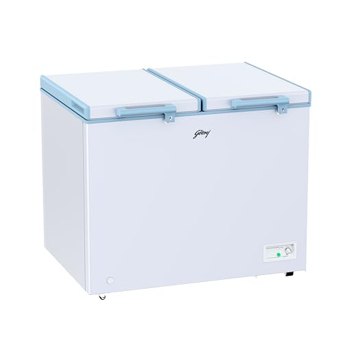 Image of Godrej DH ESNCH 330C 2HCLP RW with 5 Years Comprehensive Warranty, Pentacool+ Cooling, D-Cool technology, Cools even at 50 C, Double Door Convertible Deep Freezer (302L 3 Star,White)