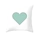 Lieson Housse Coussin 45x45, Housse Oreiller Decoratif Blanc Bleu Coussin Deco Salon de Jardin Coeur Amour, Polyester