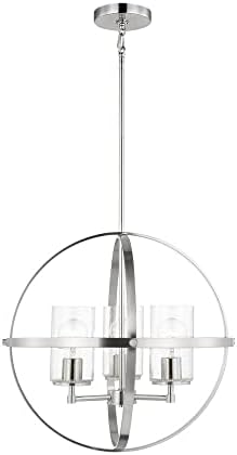 Generation Lighting 3-Light Alturas Contemporary Chandelier Brushed Nickel 3124673-962 | Modern Ceiling Light Fixture for Room Decor| Chandelier for Dining Room, Living Room, or Foyer