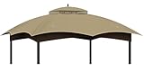 10x12 Replacement Gazebo Canopy Top Cover, Double Tiered Waterproof Canopy Roof for Lowe's Allen Roth Gazebo #GF-12S004B-1 (Khaki)