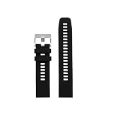 NINOMA Compatibile con gli orologi TAG Heuer con cinturino da uomo in gomma morbida Heuer Legendary Autavia Intelligent Sports in silicone con interfaccia a sgancio rapido(Black-silve)