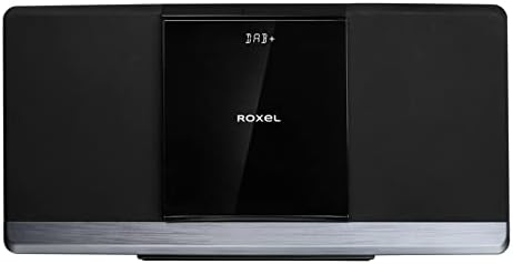 Roxel RCD-320 Micro Hifi System CD Player with DAB/DAB+/ FM RADIO, BLUETOOTH , USB and AUX in connection, Remote Control, Sleek & Flat Design with White LED Display, Wall mountable, 40W RMS