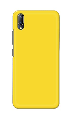 Image of Printed Hard Back Cover Case for Vivo V11 Pro Back Cover (Plain Yellow) -1803