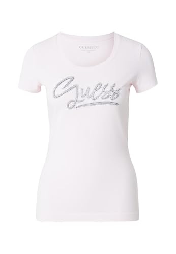 GUESS T-shirt femme strass rose ES26GU20 W6RI24J1314 A627, Rose clair, Large