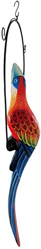 Estatua colgante de pájaro tucán de madera pintada 25 in miniatura 3