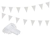 130 Feet White Pennant Banners Flags DIY Bunting Flags Pennant Banners Polyester Pennants for Party