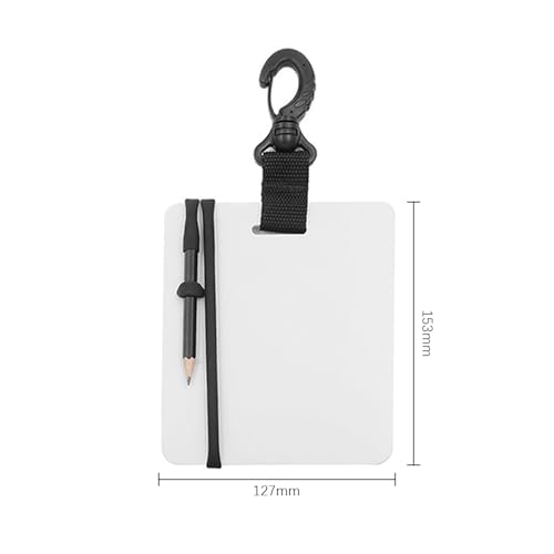 Sarini Unterwasser-Schreibtafel, Schiefertafel mit drehbarem Clip, Bleistift, großes Whiteboard aus Kunststoff, wasserdicht, für Taucher, Wassersport, Schwimmen