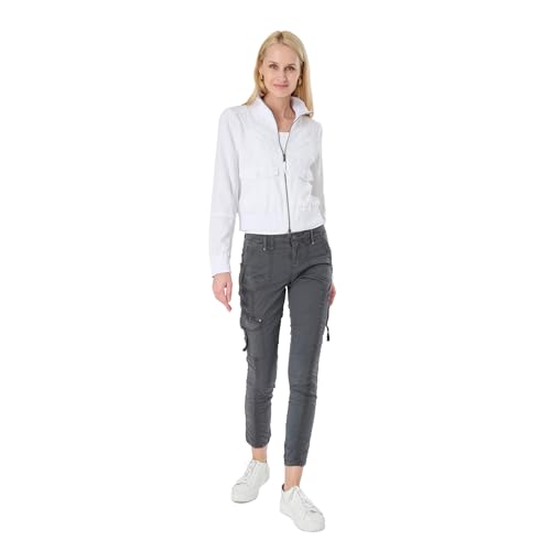 MARRAKECH Harry Stretch Poplin Women's Cargo Pant - Lightweight Cotton Utility Pants with Functional Pockets and Straight Leg