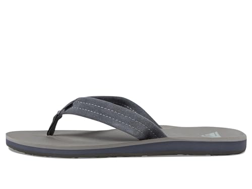 Image of Quiksilver Carver Suede Flip Flops for Men, Arch Support Athletic Mens Sandals, Thong Mens Slides