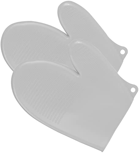Luva de Silicone Térmica Alta Temperatura Resistente Calor Cozinha Forno Fogão Panela (Cinza)