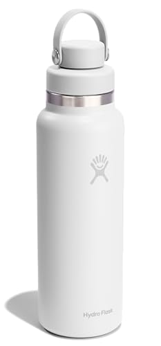 Image of Hydro Flask Water Bottle - Insulated Stainless Steel - Wide Mouth Flex Chug Lid, Non Spill, Leakproof in 40 Oz Tonal White