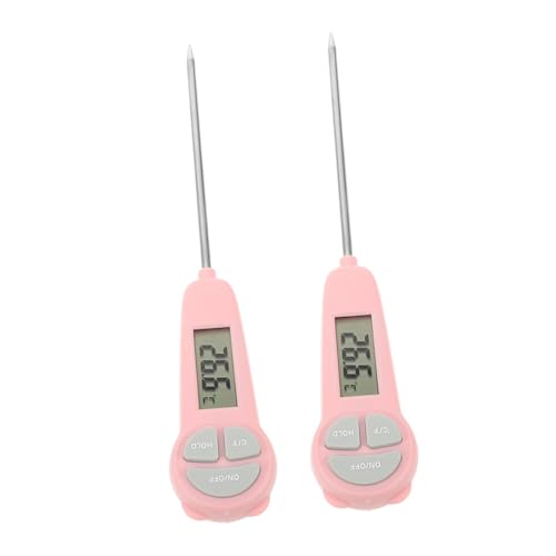 2pcs Digital Thermometer Instant Read Food Thermometer for Cooking Baking Frying Oil and Milk Powder Waterproof Portable for Travel