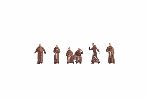 NOCH H0 Mönche, traditionelle Modellfiguren, H0 Maßstab 1:87 für Modellbau und Dekoration geeignet