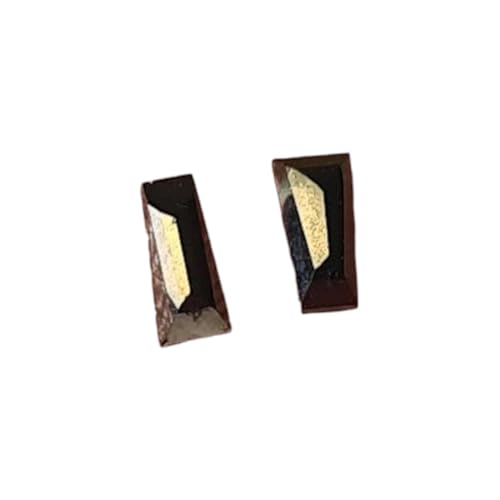 Diamant baguette conique noir naturel de 4x2mm paire assortie boucles d'oreilles