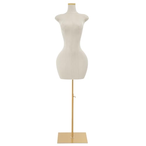 Mannequin De Couture FéMinin en MéTal, Buste pour Femme, Porte-VêTements, ModèLe FéMinin, Fil De Fer, Mannequin De Vitrine, Hauteur RéGlable 140-160 Cm,...
