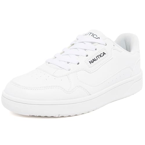 Image of Nautica Women's Court Sneaker - Casual Fashion Lace-Up Low Top Walking Shoes with Comfort Cushion Footbed, Lightweight Everyday Tennis Sneakers