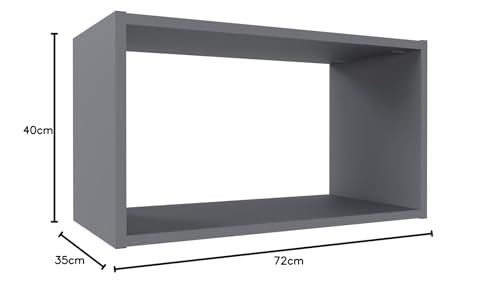 Étagère cube murale grise pour organiser vos livres et objets dans le salon - 4