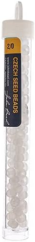 John Bead Czech Glass Seed Beads 2/0 (20g) Transparent Crystal Ab Matte of DIY Jewelry Making Beads Preciosa (Jablonex)