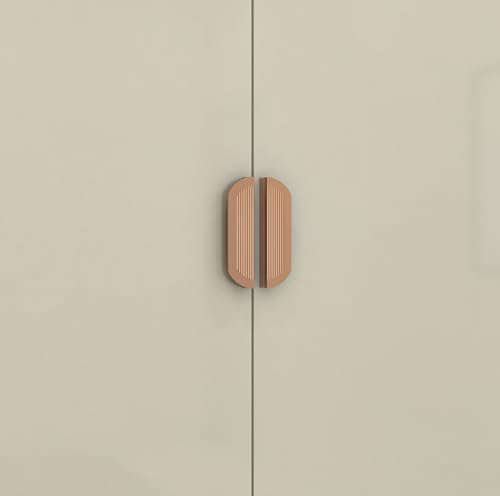Image of VEZEL Aluminium Wardrobe Handle - Modern Cabinet Pull for Wardrobe, Drawer & Cabinets Furniture, PVD Rose Gold, 96mm - Pack of 2-| 3 Years Warranty |