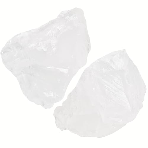 Image of 2Pcs Clear Quartz 1.8-2.2 inch Large Raw Crystals Natural Healing Stones Rough Rocks Clear Quartz Crystal for Polishing Wicca Reiki Decoration Tumbling DIY Wire Wrapping Rock Gifts