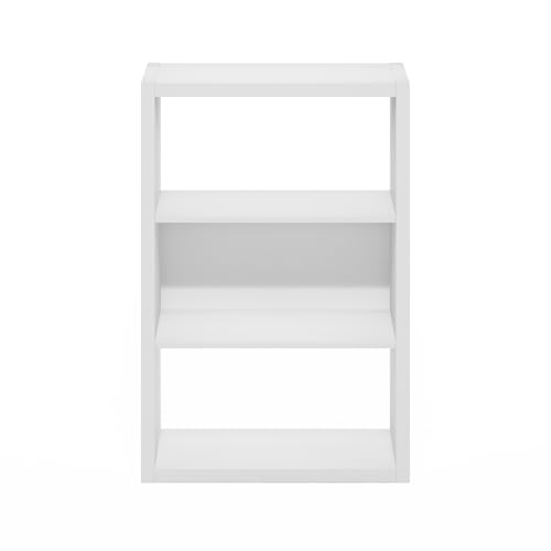 Image of Furinno Viola Book Shelf, 3-Tier Bookshelf, Extra Thick Frame Bookcase with Open Shelf, Open Back Design, 11.3 inch x 23.2 inch x 35.9 inch, for Living Room, Bedroom, Home Office, White
