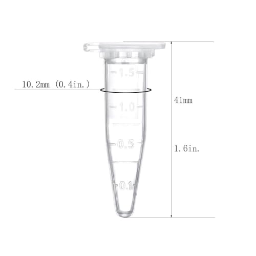 Zoomto ZOOMTO-500-1.5ML Microcentrifuge Tubes 500Pcs,Centrifuge Tubes With Attached Lid,Clear Conical Micro Centrifuge Small Sample Bottle Vials Container For Lab,Plastic Lab Snap Tubes,Clear Graduation thumb #2