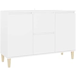 Cajoneras Y Comodas Conforama vidaXL Aparador Entrada Acento Pasillo Vestíbulo Recibidor Auxiliar Decoración Hogar Casa Escritorio Mueble de Contrachapada Blanco 103,5x35x70 cm