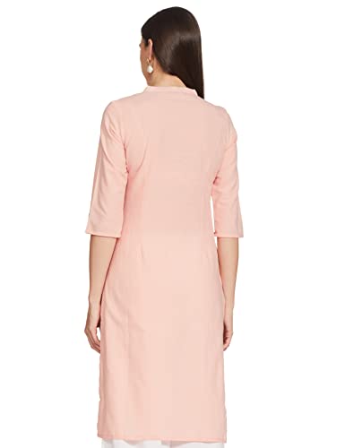 Image of Aurelia Women's Cotton Regular Fit Solid Regular Kurta