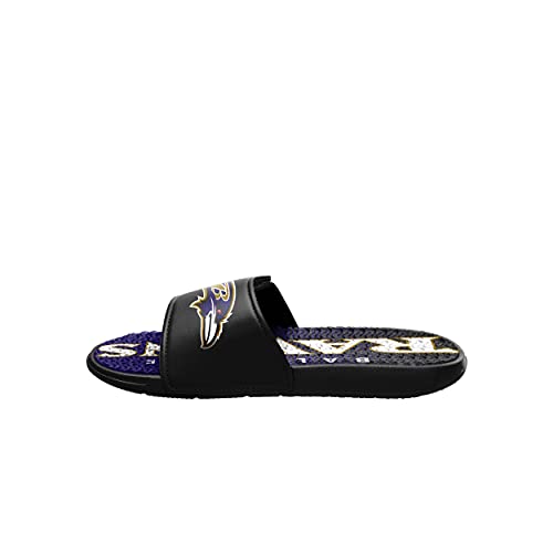 FOCO Mens Nfl Team Logo Athletic Gel Slides SANDAL, Gradient Wordmark, 9-10 US4
