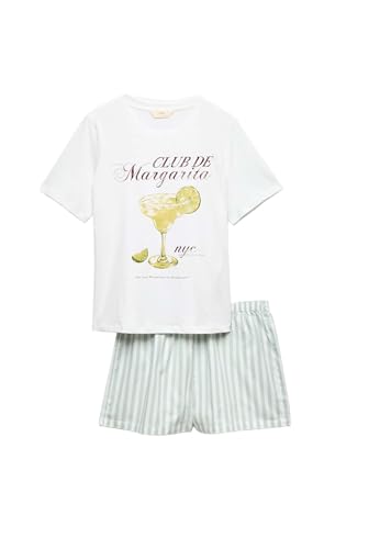 Marks & Spencer Shortie-Set Mit Hohem Baumwollanteil Und Muster Damen Grün Mix S
