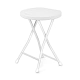 Creperture Taburete plegable con asa de transporte, portátil, plegable, capacidad de carga de 150 kg, taburete plegable con patas antideslizantes, para interior y exterior, jardín, 33 cm de largo x