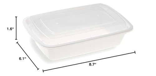 Restaurantware-Asporto 24 Ounce Take Out Containers, 100 Food Containers With Lids - Microwavable, Disposable, White Plastic To Go Food Containers, No BPA, For Take Out And Delivery - Thumbnail 4