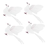 Realismo emplumado: los detalles emplumados de estas palomas realzan su apariencia realista, haciéndolas ideales para cualquier entorno decorativo, paloma artificial para arreglos , paloma emplumada artificial