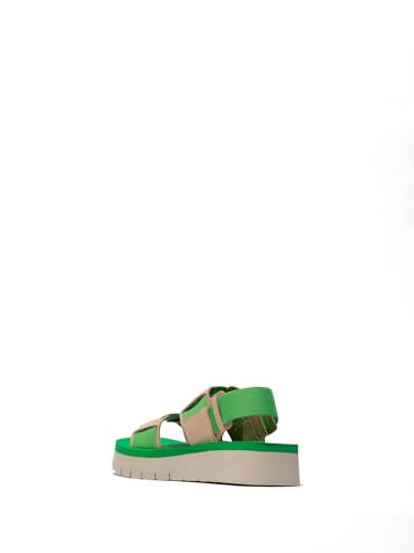 Fly London Damen SORU277FLY Sandal, Natural/Bright Green/Bright Green, 42 EU