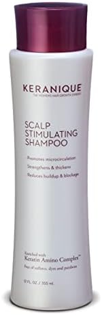 Keranique Volumizing Anti-Hair Loss Shampoo for Thinning Hair - Keratin Amino Complex - Stimulates Scalp for Thicker Fuller Hair - Free of Sulfates, Dyes, and Parabens - 12 Fl. Oz
