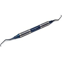 Periodontal Dental Gracey Curette 5/6 Hollow Handle Oral Hygiene Scalers, Stainless Steel Blue Titanium Coated Root Canal Cavity Scalers Calculus Tartar Remover Double Ended Instruments