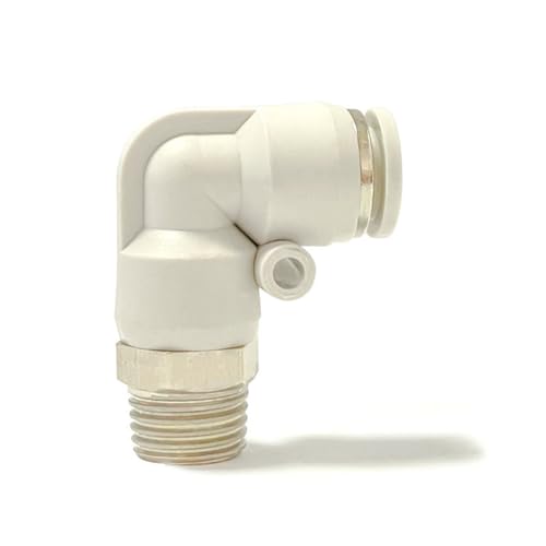 Conector rápido neumático PL6-03 de codo en ángulo recto para mangueras de aire de cobre blanco 2