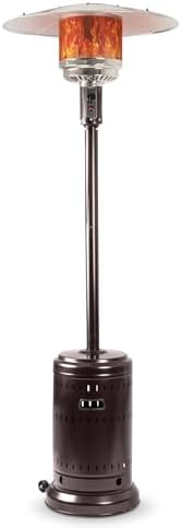 best outdoor propane patio heaters that will transform your space 4 Amazon Basics 46,000 BTU Outdoor Propane Patio Heater with Wheels, Commercial & Residential, Havana Bronze, with Water Tank, 32.1 x 32.1 x 91.3 inches (LxWxH)