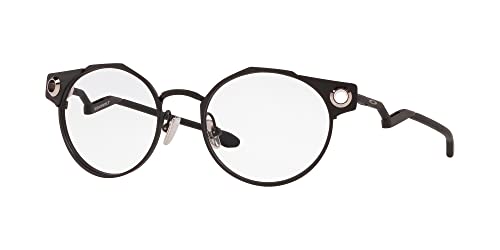 Oakley Mens Ox5141 Deadbolt Round Prescription Eyewear Frames, Satin Black/Demo Lens, 52 mm