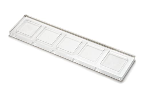 Base in metacrilato con 5 spazi per il set di cubi in metallo da 38,1 mm (W-Cu-Ti-Al-Mg).