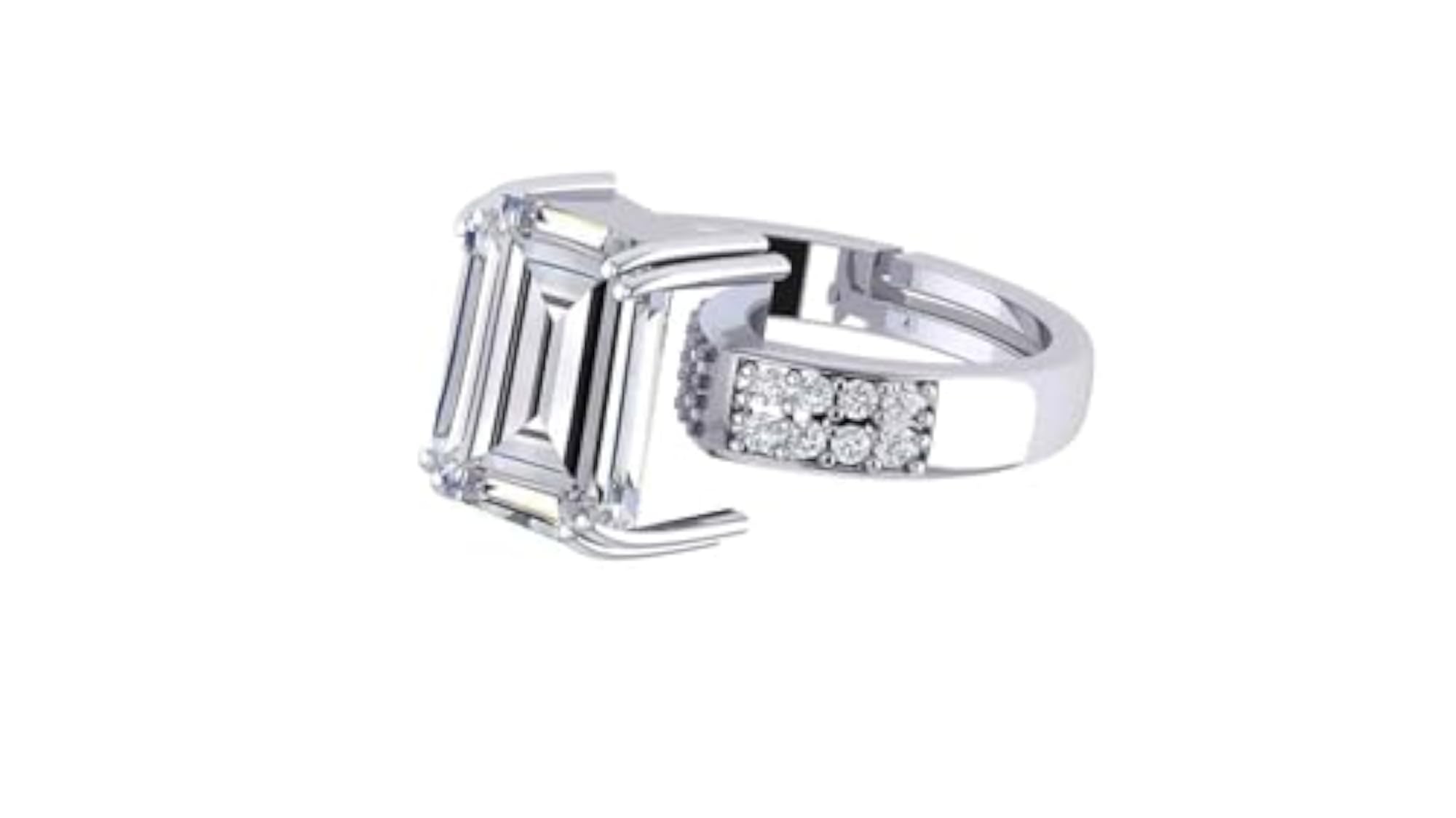 6.25 Carat Natural Zircon Silver Plated Adjustable Ring for Men & Women
