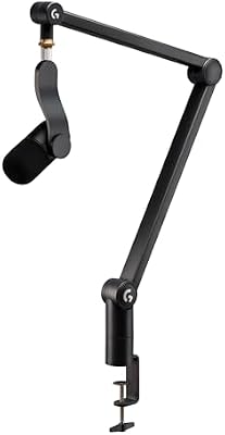Logitech G Yeticaster GX, micrófono dinámico de Gaming supercardioide con Brazo, iluminación RGB y LIGHTSYNC, micrófono USB Tipo difusión para PC y Mac, con Uso para grabación y Streaming - Negro