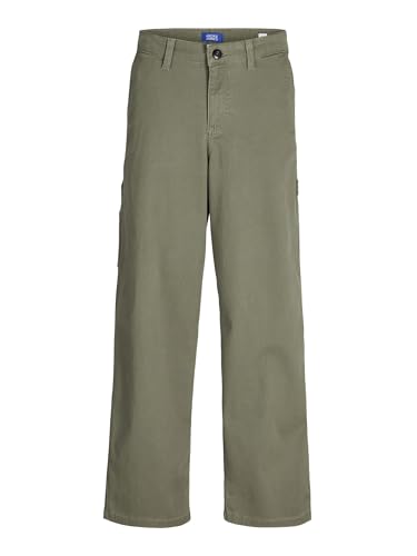 Pantalon de travail garçon vert olive coupe cargo en coton robuste taille 152