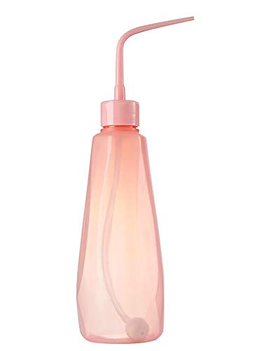 480ml 16oz Plastic Succulent Watering Can Bottle with Soft Tube and Ball Shape Suck Head Bend Mouth Squeeze Bottle Micro Landscape Watering Tools Supply (Pink)