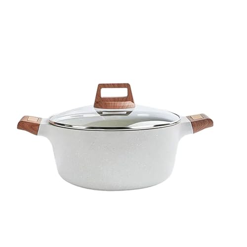 Granite Coating Sauce Pan Casserole with Lid Large Capacity Cookware Dish Compatible with All Stovetops