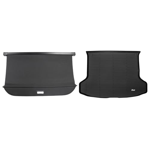 IKON MOTORSPORTS 2-in-1 Trunk Liner Set, Compatible with 2019-2025 Infiniti QX50 All Models, Storage Organized Cargo Cover & All-Weather Protection Waterproof Trunk Floor Mat